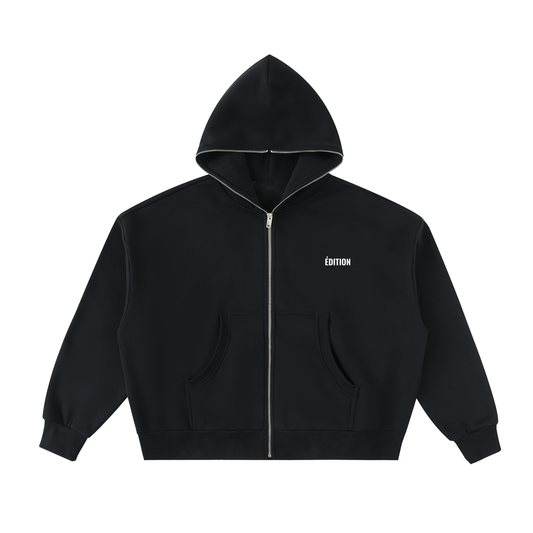 Full-Zip Boxy Hoodie