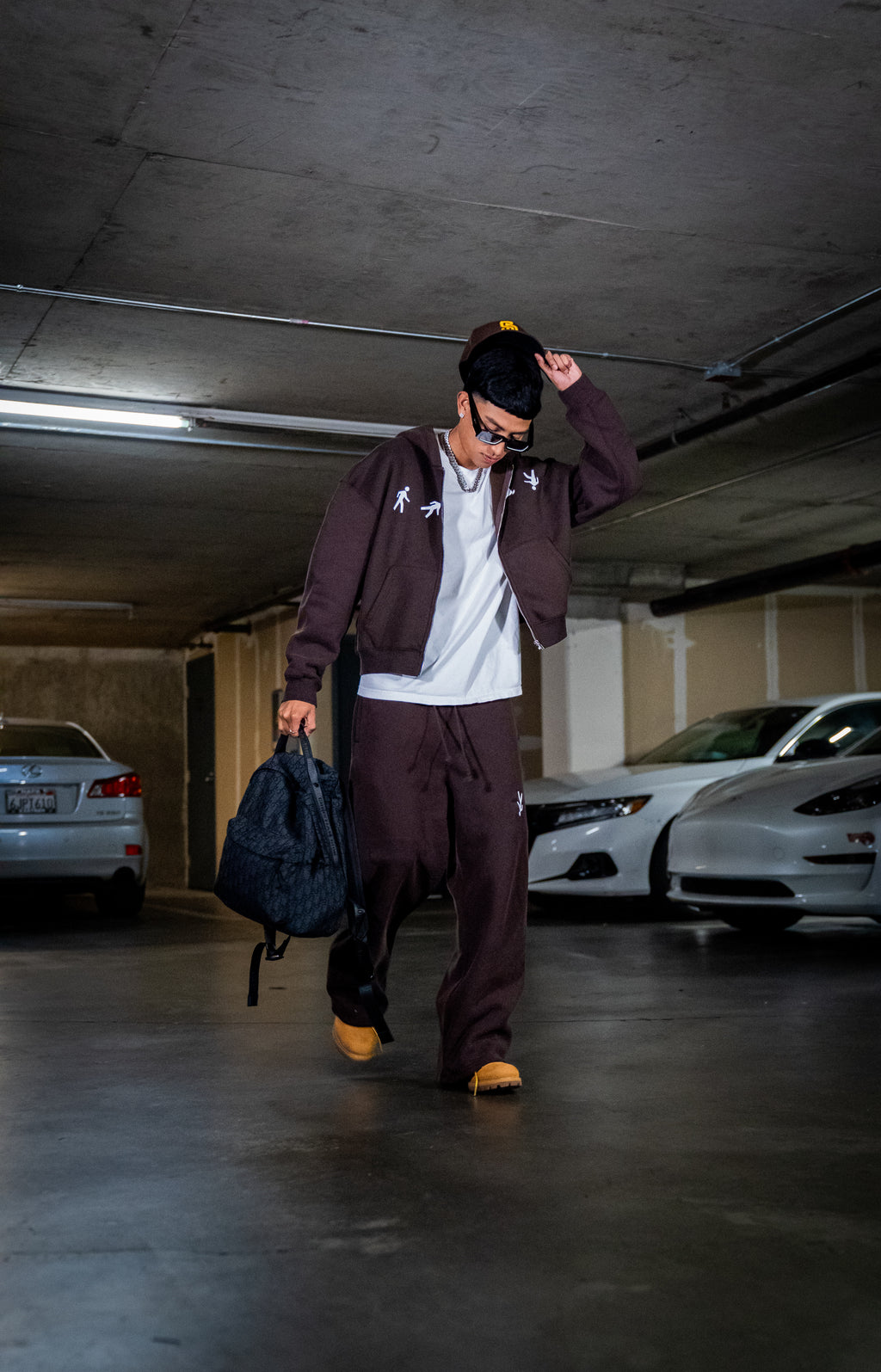 Brown Perspective Zip-Up